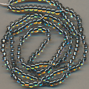 Rocailles kristall silber grau, Inhalt 11 g, Größe 6/0, böhmisch Strang