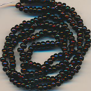 Rocailles dark braun Silberblatt, Inhalt 11 g, Größe 6/0 (4,0 mm) Strang