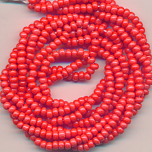 Rocailles corall rot, Inhalt 6 g, Größe 8/0, böhmisch Strang*