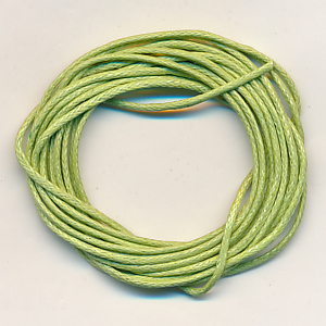 Baumwollband mai grün, Inhalt 2,55 m, Größe 1 mm, gewachst