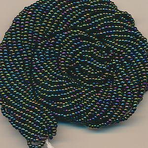 Rocailles grün waldgrün AB rainbow, Inhalt 10 g, Größe 10/0, böhmisch Strang