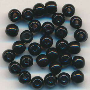 Glasperlen schwarz, Inhalt 30 Stück, Größe 3 mm, Kugel