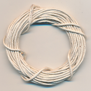 Baumwollband creme, Inhalt 3,15 m, Größe 1 mm, gewachst