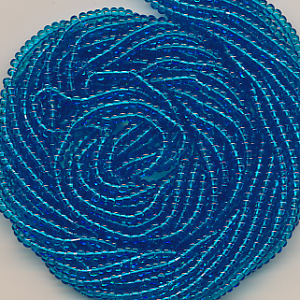 Rocailles blau klar, Inhalt 7 g, Größe 10/0 (2,3 mm), böhmisch Strang