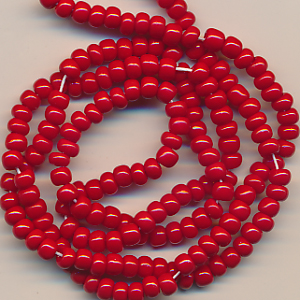 Rocailles tulpen rot, Inhalt 12 g, Größe 6/0 (4,0 mm), böhmisch, Strang*