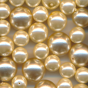 Wachsperlen Mix perlmutt, Inhalt 18 Stück, Größe 12 - 6 mm, Kugeln, Glas