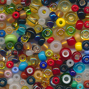 Rocailles Mix bunt, Inhalt 75 g, Größe 4,0 - 6,0 mm, böhmisch, XL