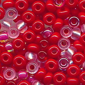 Rocailles Mix rot rosa, Inhalt 8 g, Größe 10/0-11/0*