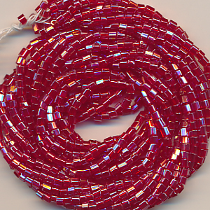 Cut-Hexa rot lüster, Inhalt 9 g, Größe 2,5 mm, antik Strang