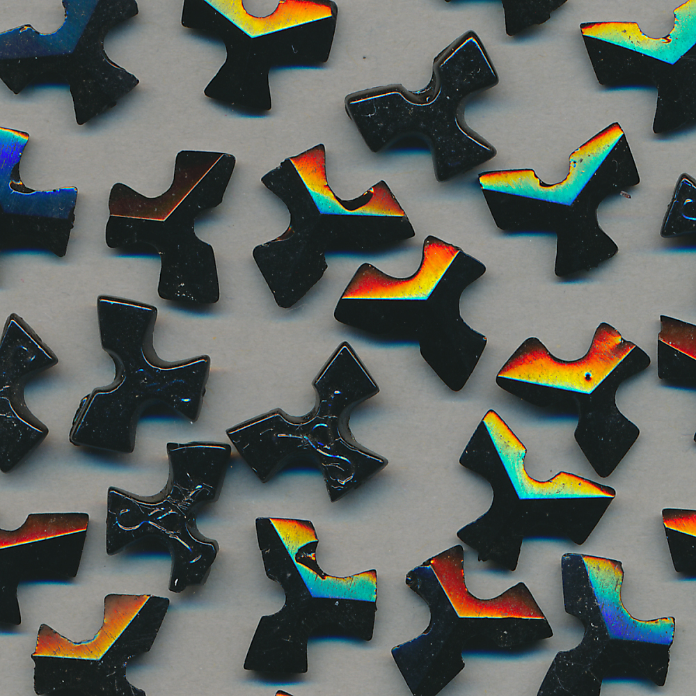 Glas-Perlen jet-schwarz, Inhalt 24 Stück, antik, Größe 12 mm