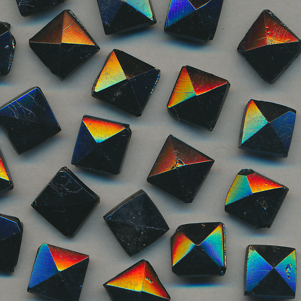 Glas-Perlen jet-schwarz, Inhalt 16 Stück, antik, Größe 9 mm