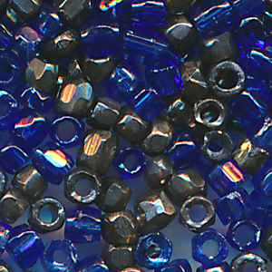 Cut-Perlen antrazit schwarz blau, Inhalt 7 g, Größe 11/0, Mix antik facettiert